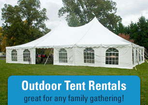 Outdoor tent rentals, great for any family gathering!